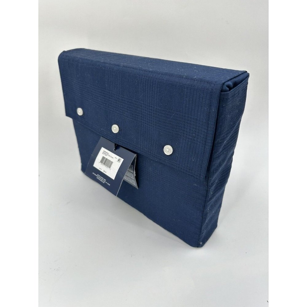 RALPH LAUREN ORGANIC SATEEN KING FLAT SHEET 300 T LOVAN JACQUARD PLAID NAVY $250